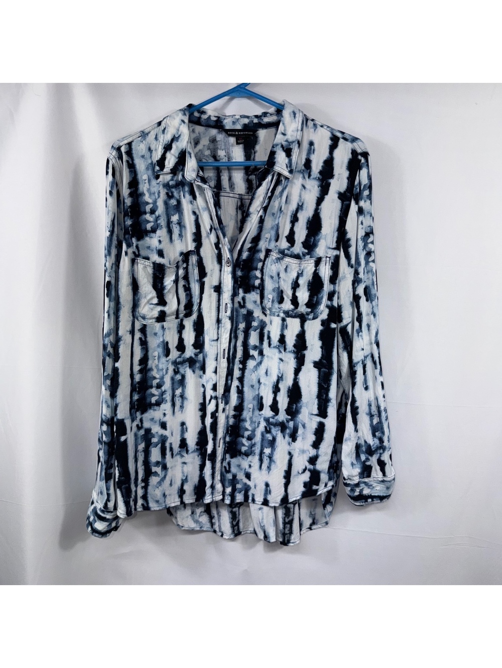 Rock & Republic Tie Dye Button Front Shirt XL